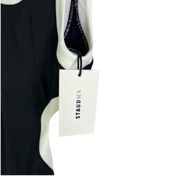 Staud Sea Swimsuit Womens S Black/White Dolce One Piece Side Cutout NWT - Picture 9 of 14